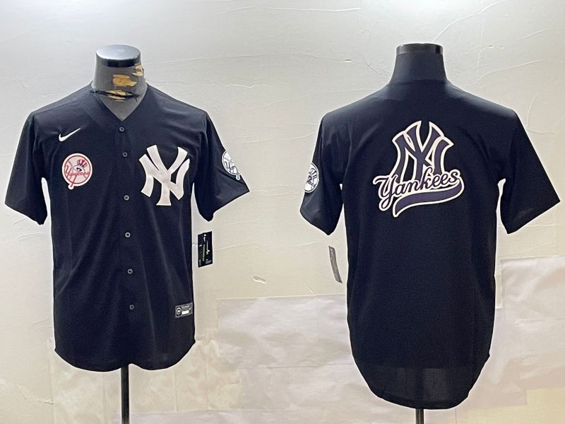 Men New York Yankees Blank Black Fashion Game Nike 2024 MLB Jersey style 8